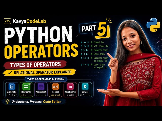 Python Operators | Part 5 | Relational Operators @KavyaCodeLab 