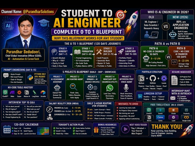 Student to AI Engineer Complete 0 to 1 Blueprint, Title + Why this blueprint works for ANY student