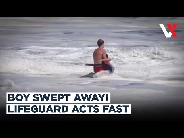 Hero Teen Lifeguard Rescues Young Boy From Dangerous Surf At California Beach | VERTEX