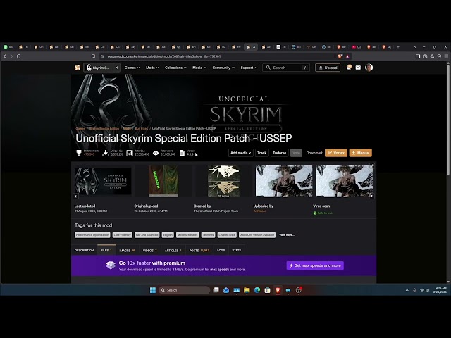 How to download Unofficial Skyrim Patch for version 1.6.1170 post update