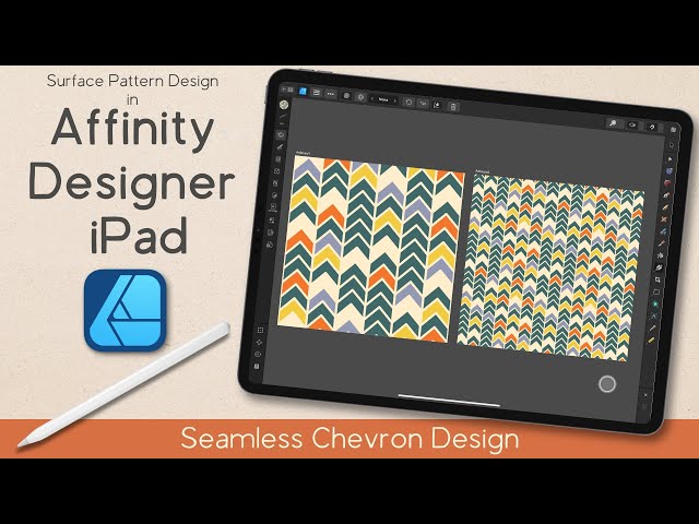 Seamless Chevron Design | Affinity Designer iPad | Surface Pattern | Pen Tool, Vector Flood Fill