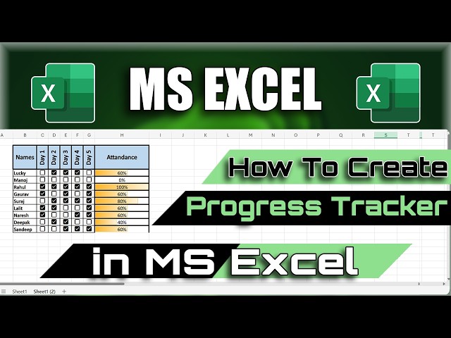 HOW TO CREATE PROGRESS TRACKER IN EXCEL | Excel Me Progress Tracker Kaise Banaye | Progress Tracker