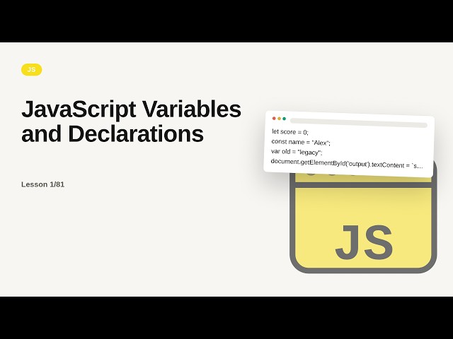 JavaScript - Web development basic Series: JavaScript Variables and Declarations