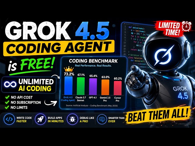 Grok 4.5 Coding Agent is FREE! Unlimited AI Coding (Limited Time)