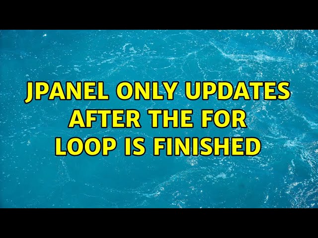JPanel only updates after the for loop is finished