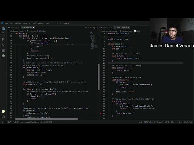 Stack Array Implementation Code Algorithm