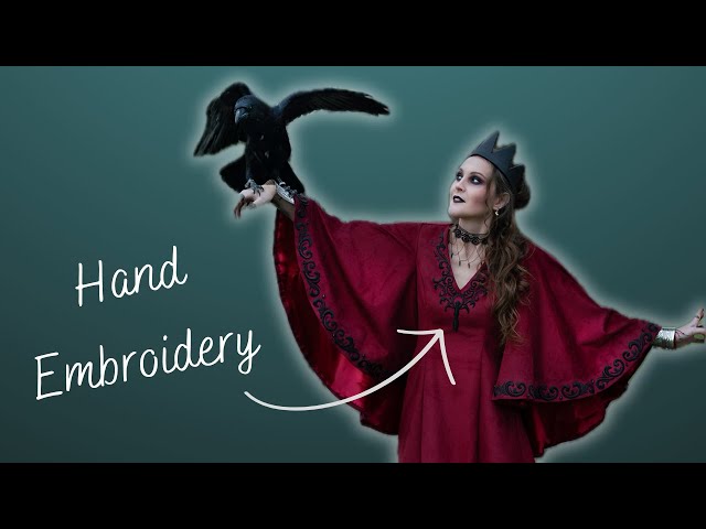 Vampire Costume : Cape and Neckline Embroidery #costumemaking #vampire #embroidery