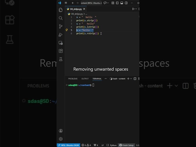 Python String Tip #25 – strip(), lstrip(), rstrip()  #python #coding