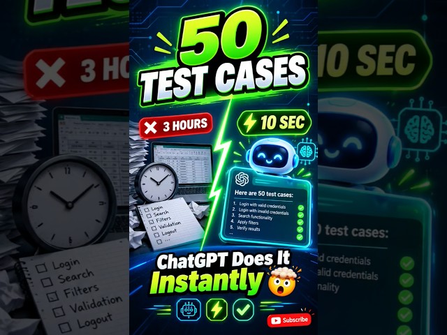 ChatGPT Writes 50 Test Cases in 10 Seconds 🤯 | QA AI Hack #shorts #chatgpt #usa #viral #trending #ai