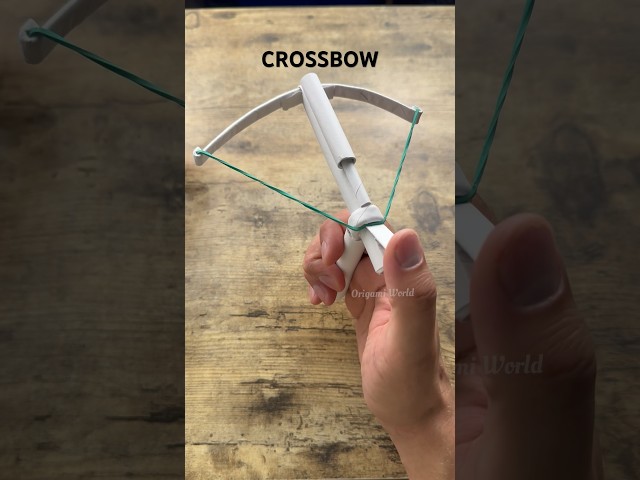 ORIGAMI CROSSBOW PAPER CRAFT TUTORIAL | DIY CROSSBOW STEP BY STEP ORIGAMI WORLD CRAFT EASY TUTORIAL