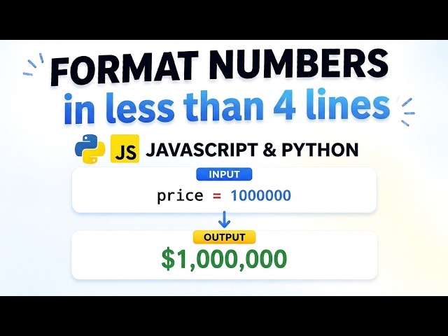 format numbers to currency type in less than 4 lines in Python & JS