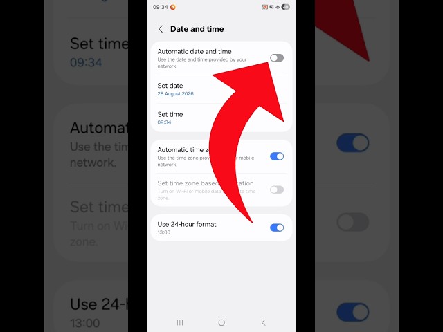 Automatic date and time enable setting #settings #shorts