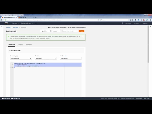 AWS Lambda Function tutorial