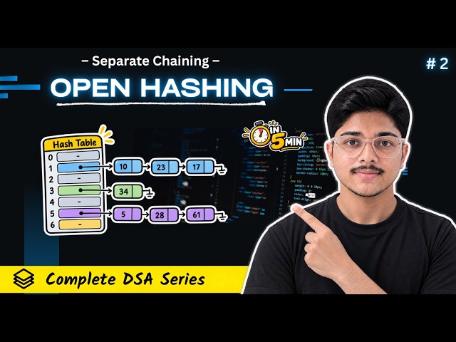 Open Hashing (Separate Chaining) in 5 Minutes! — Full Concept with Example