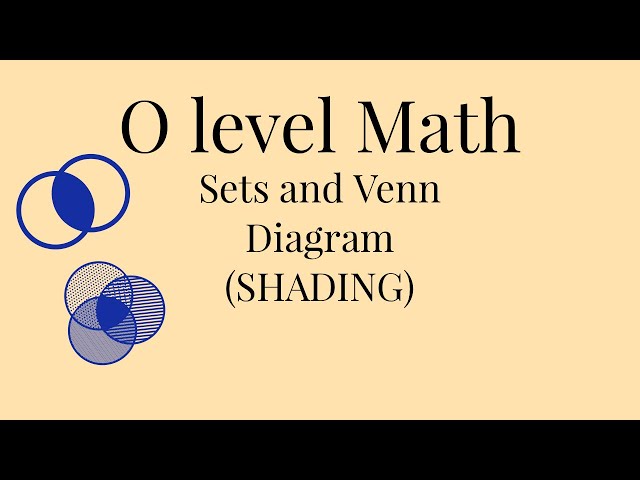 O level Math - Sets and Venn Diagram (Shading)