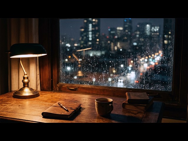 Night Rain Desk Ambience for Deep Focus | Coding, Writing, No Distractions