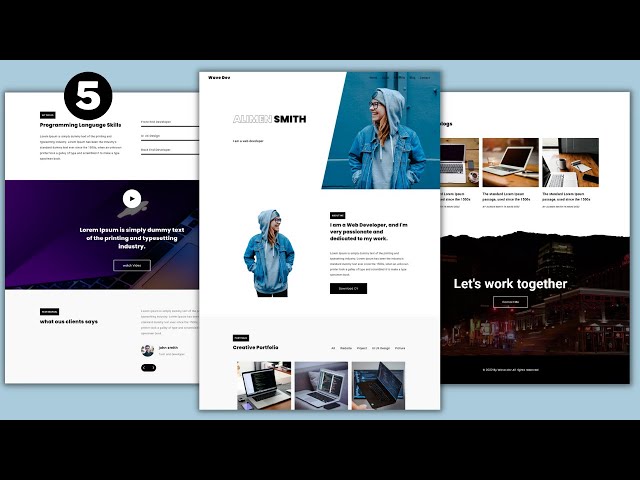 #5 Responsive Portfolio Landing Page Website Design Using HTML and CSS & JavaScript