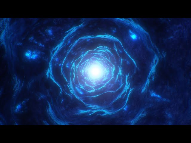 Endless Neon Blue Glowing Tunnel of Futuristic Energy Waves Flow 4K Motion Background for Edits