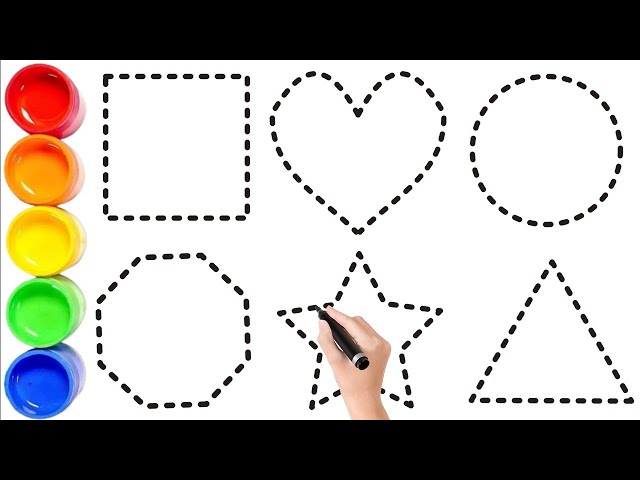 Shapes drawing for kids, Learn 2d shapes, colors for toddlers | Preschool Learning part - 201