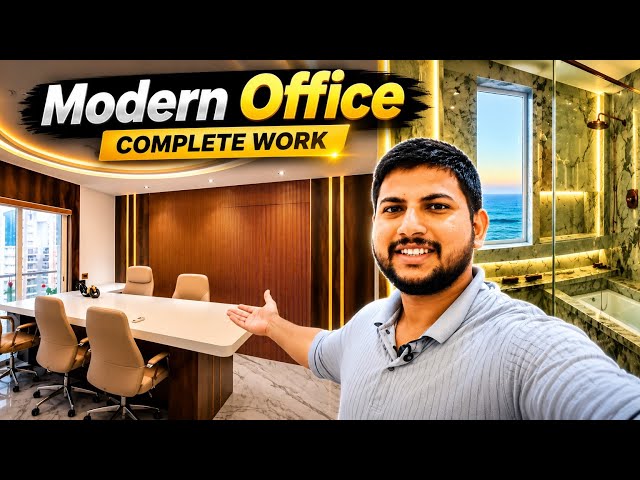 Modern Office & Luxury Bathroom Tour | Complete Interior Work 🔥
