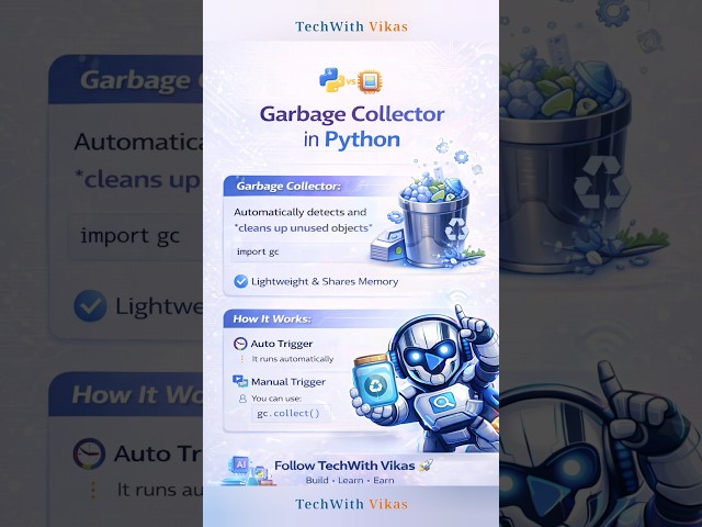 Garbage Collector in Python 🔥 ! #python #garbagecollector #techshorts