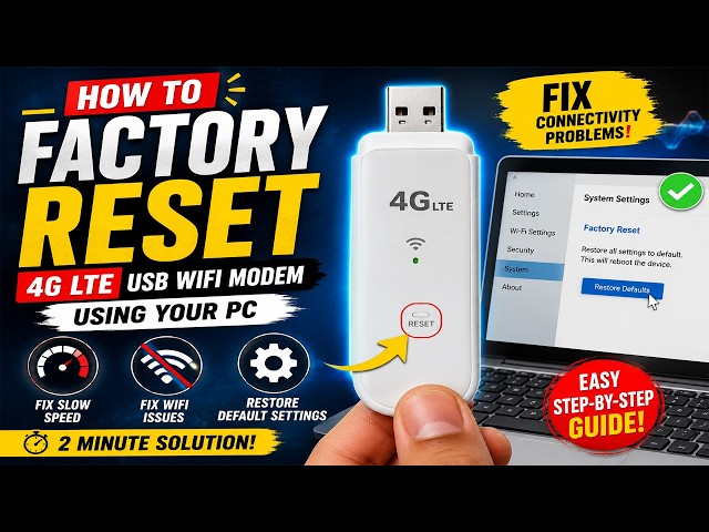 Factory Reset Any 4G LTE USB WiFi Modem Using Windows PC | Fix Internet & Login Issues