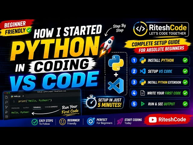 How I Started Python Coding in VS Code 🚀 Beginner Setup Tutorial