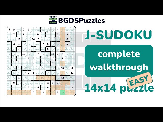 Jigsaw Sudoku 14x14 Complete Walkthrough | Easy Puzzle Solved Step by Step
