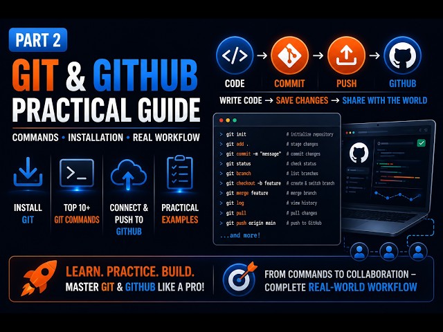 Git and GitHub Practical Guide: Commands + Push Workflow