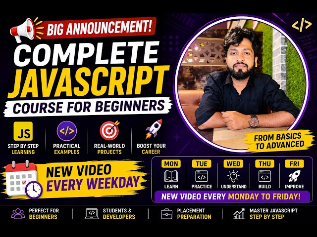 JavaScript Tutorial for Beginners | Complete JavaScript Course Starts Now 🚀