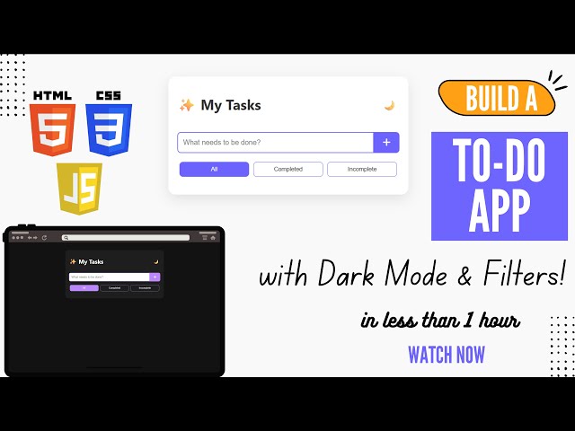Build a To-Do List App with LocalStorage + Filters Functionality | Beginner Web Dev Projects (2025)
