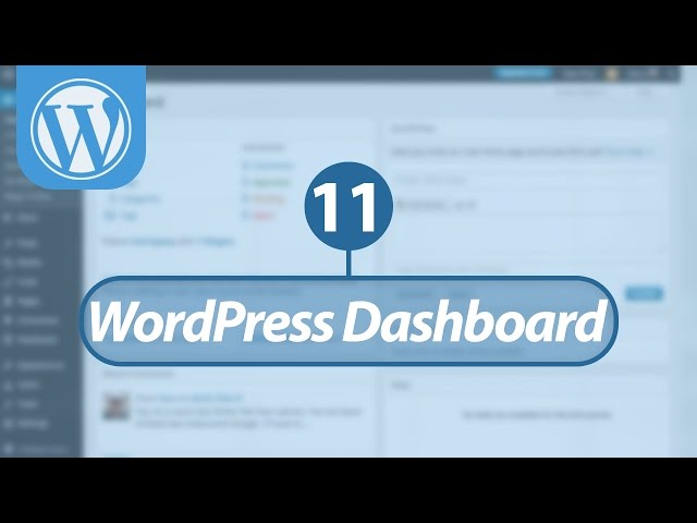 Mastering WordPress in Arabic #11 - WordPress Dashboard