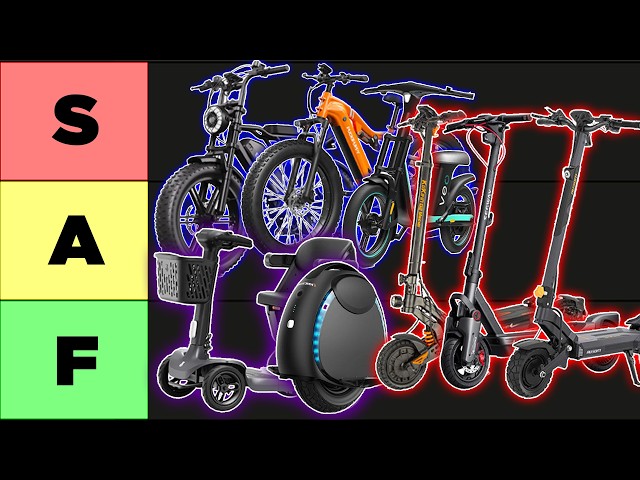 PEV Tier List!! Electric Bikes, Scooters, Skateboards, and More!!!