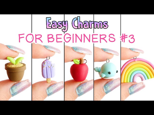 Easy Charms For Beginners #3│5 in 1 Polymer Clay Tutorial