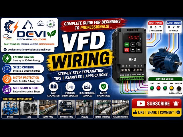 33E.Variable Frequency Drive (VFD) Wiring Tutorial | Complete Guide for Beginners-English 