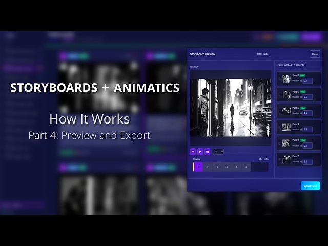 Cinetech Storyboards: Preview and Export Animatics | Tutorial Part 4