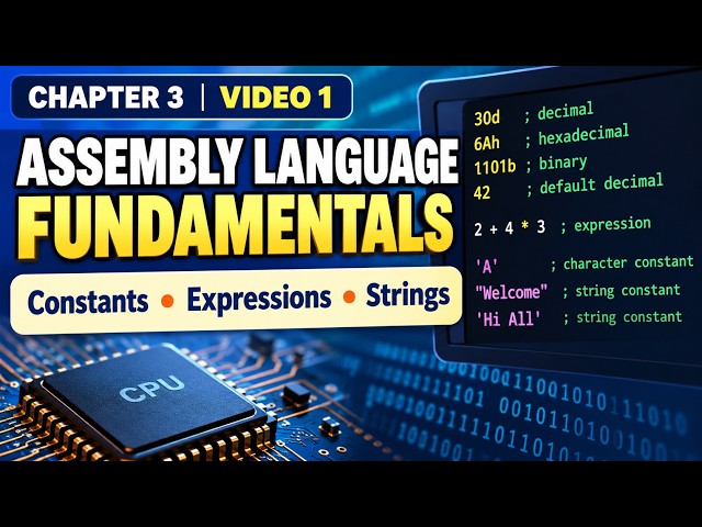 Assembly Language Fundamentals | Integer Constants, Expressions & Strings | Chapter 3 – Video 1