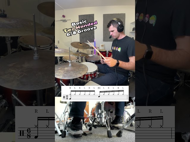 BASIC Two Handed 6/8 Groove - DRUMDEX Lesson #drums