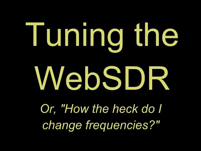 Four ways to tune the WebSDR's receive frequency