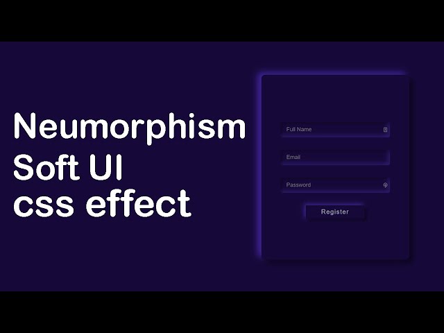 Soft UI Neumorphism Form With CSS | Neumorphism CSS Effect | Web Cifar 2020