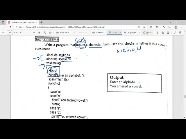 C Program (switch) |Easiest way to Understand C Programming | Program 11.21 Chapter 11 Lecture 22
