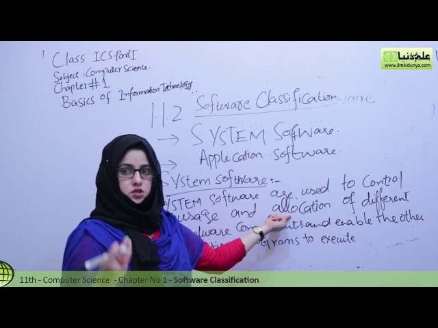 ICS Computer Part 1, Software Classification - Ch 1 Basics of Information Technology - ICS Part 1
