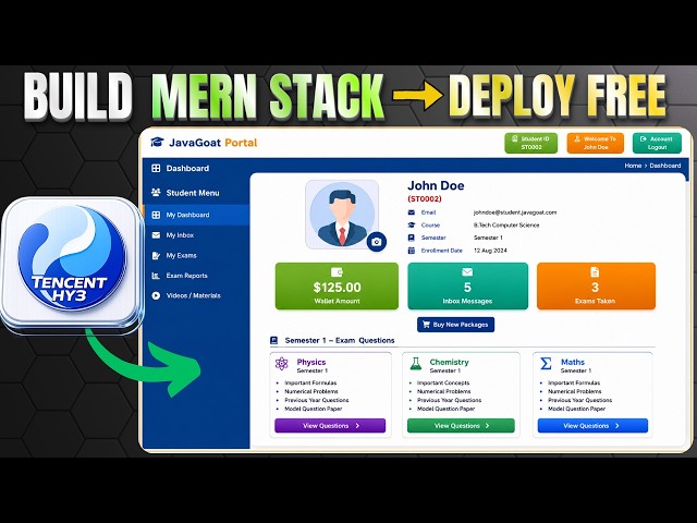 Tencent HY3 is Insane: Build & Deploy Full MERN Stack App for FREE