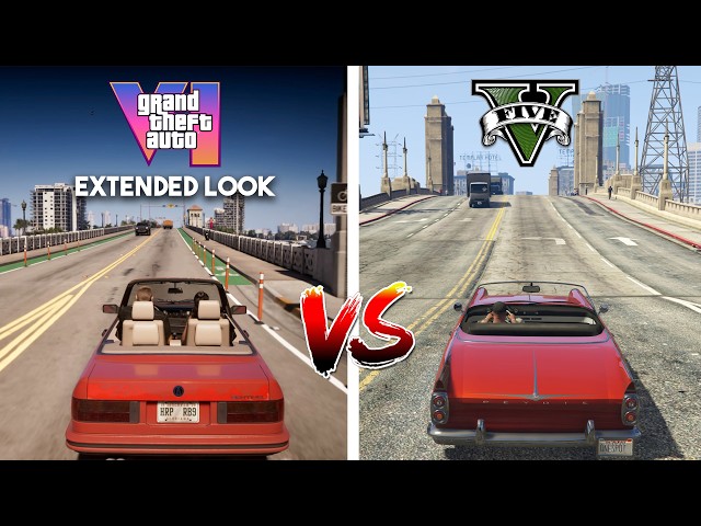 GTA 6 EXTENDED LOOK VS GTA 5 COMPARISON (Gameplay and Details)