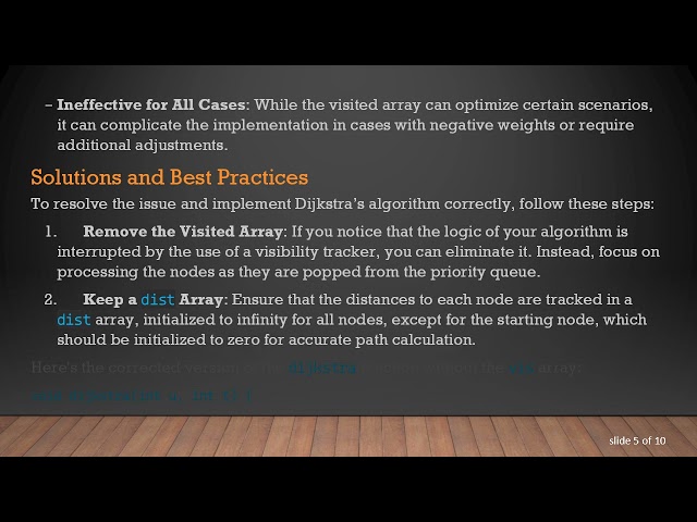 Troubleshooting Dijkstra's Algorithm: Common Implementation Errors in C+ +