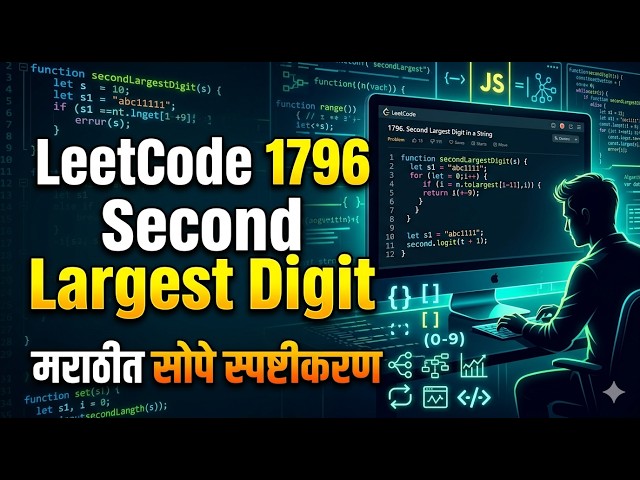 LeetCode 1796 | Second Largest Digit in a String | JavaScript Solution | मराठी