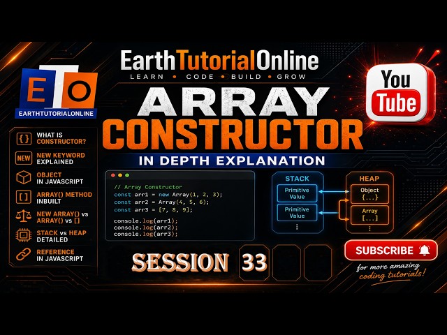 JavaScript Session 33 Tamil | Array Constructor  | new Keyword | Stack vs Heap | Array () function