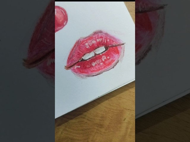 How to colour Lips 💋|| #art #howto #sketch #pencilcolours #tutorial #fyp #pinklips #youtubeshorts