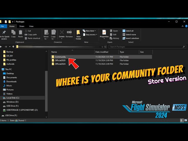 Ms2024* Can't find your community folder?* Step by step-store version-Location
