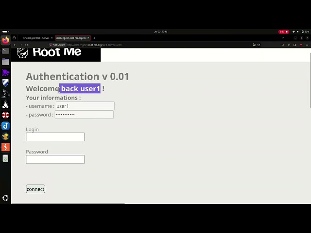 Root Me || SQL Injection - Authentification 